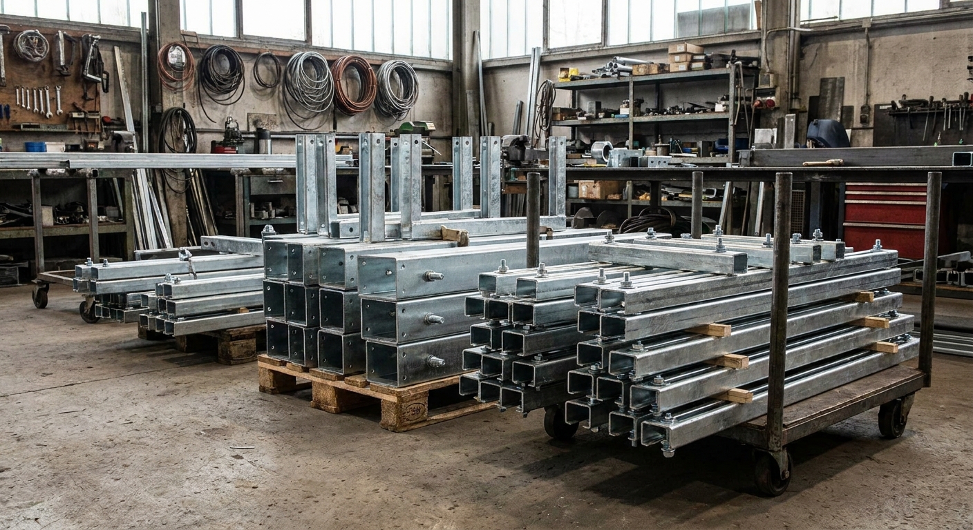 Prefabricated strut channel trapeze hangers and conduit support racks